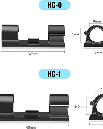 XHF 50pcs Medium Self Adhesive Cable Clips Black,Wire Clips Cable Management Wire Organizer Cord Holder for Under Desk, Car, Wall, TV PC Ethernet Cable