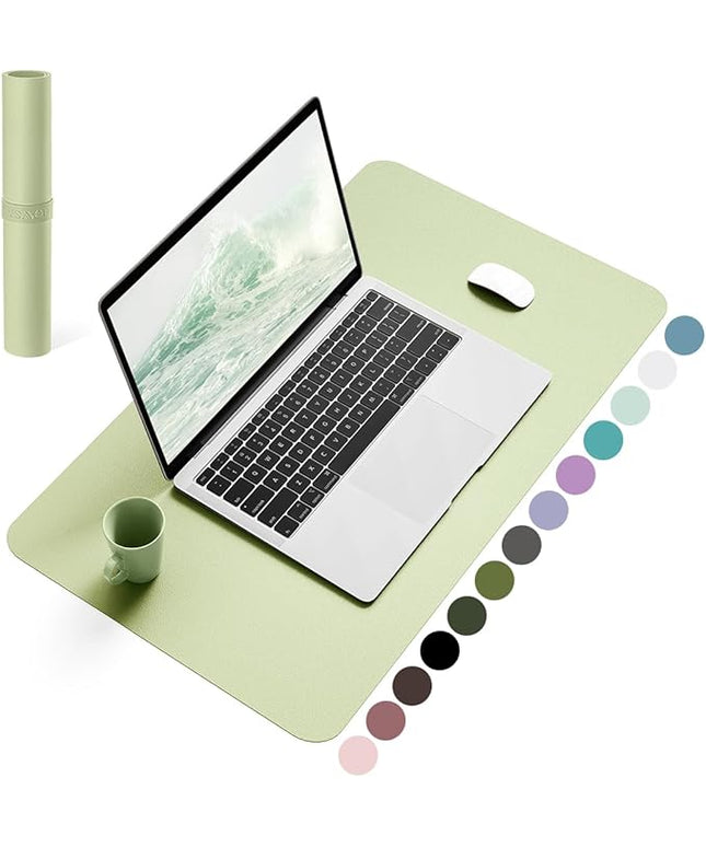 YSAGi Non-Slip Leather Desk Pad, Waterproof Laptop Computer Desk Keyboard Mat, Table Protector Blotter Mat, Large Mouse Pad for Office/Work/Home/Decor(Matcha Green, 23.6" x 13.7")