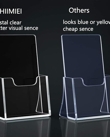 HIIMIEI 2 Pack 4 inch Wide Acrylic Brochure Holders for Pamphlets, Cards, Brochures, Magazines, Literature, Pamphlets Display Stand for Countertop