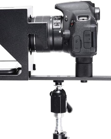 The Original Compact Personal Teleprompter for Video Production. No Studio Required. Perfect for DSLRs, Webcams, and Built-in Laptop Cameras. Use with iOS or Android.