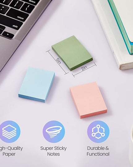 (40 Pads) Sticky Notes 1.5x2 in, 16 Colors Post Self Stick Pad Its, Clean Removal Colorful Mini Pads Bulk for Office, Home, School,Teachers, Meeting, Notebooks