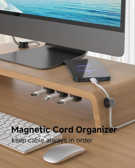 Magnetic Cable Clips, Adjustable Cord Holder Management, Adhesive Wire Keeper Organizer for Home Office Desk Phone PC Car Wall Desktop Nightstand Appliance (9-PCS Black)