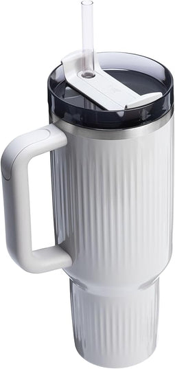 STANLEY Quencher H2.0 Tumbler with Handle and Straw 40 oz | Flowstate 3-Position Lid | Cup Holder Compatible for Travel | Insulated Stainless Steel Cup | BPA-Free | Fluted Ash Gloss