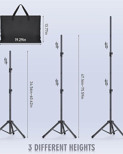 Backdrop Stand Kit - 6 Widths, 10x7.5ft Adjustable Background Stand for Parties & Studio Photography