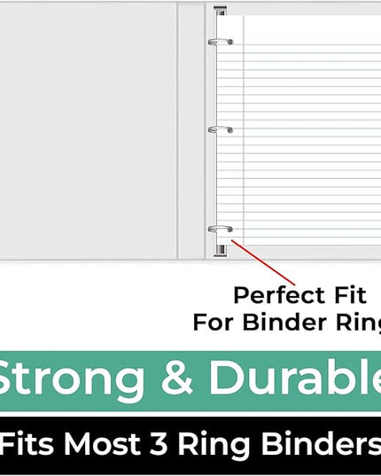 Rosmonde Loose Leaf Paper, 900 Sheets, 6 Pack, Wide Ruled, 8" x 10.5", 56 gsm Bulk Office Filler Sheets, 3 Hole Punched, 150 Sheets/Pack, Wide Ruled for 3 Ring Binder, Notebook Paper, White