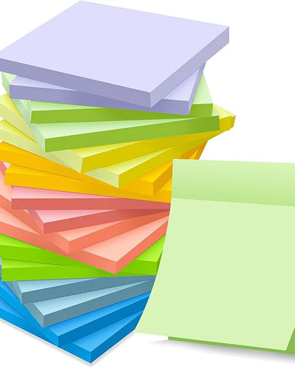 (18 Pads) Sticky Notes 3x3 inch, Self-Stick Pads Pastel Colors Sticky Note, Recyclable, Easy to Post for Home, Office, Notebook