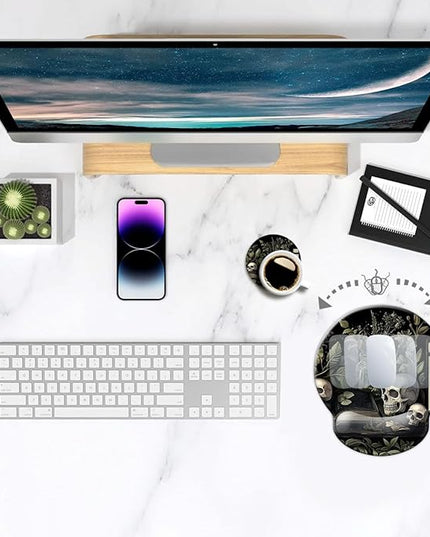 Ergo Comfort Gel Wrist Rest Mouse Pad-Ergonomic Office Mousepad with Wrist Support-Non-Slip, Design Desk Accessories Mat for Home&Game Decor Goth