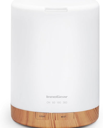 InnoGear 300ML Essential Oil Diffuser, Premium 5-in-1 Ultrasonic Aromatherapy Diffusers Scent Humidifier Aroma Diffuser Vaporizer Auto-Off Timer for Room Office Home, Yellow, Medium