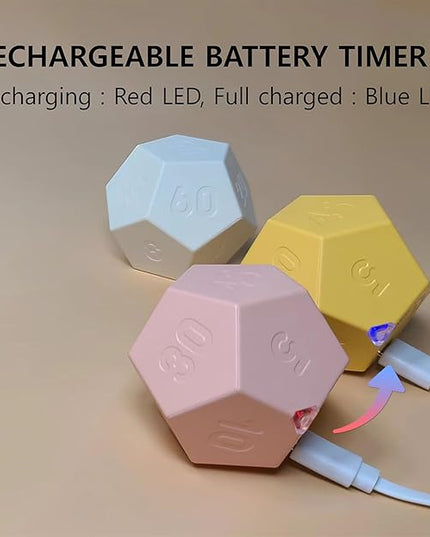 Cube Pomodoro Timer, Rechargeable Small Cute, Timer for Kids and Classroom, Kitchen, Cooking, Workout & Study Countdown, Time Management Tool (Honey Yellow)
