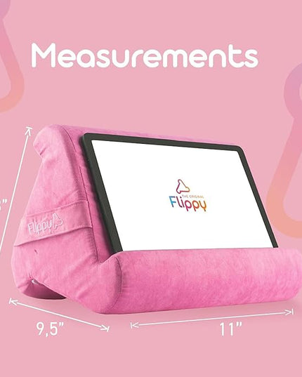 Flippy Original Tablet Pillow Stand & iPad Holder, Gift for Book Lovers & Readers, Multi-Angle Stand with Storage for Lap, Desk & Bed, Compatible with Kindle, Fire, iPad & Samsung, in The Pink Baby
