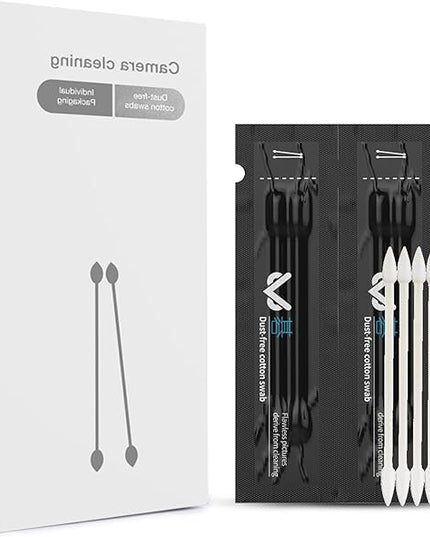 VSGO V-R01E Dust Free Cotton Swabs with Paper Sticks, Vacuum-Packed Microfiber Swabs Rods for Camera, Electronics, Keyboards, Handicrafts, Printers Cleaning