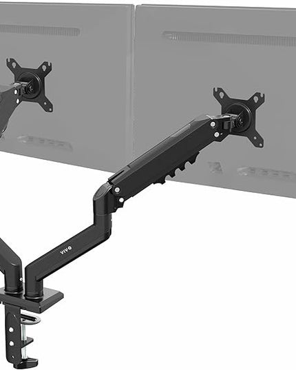 VIVO Aluminum Articulating Dual Monitor Arm for 13 to 30 inch Screens, Desk Mount Tension Spring Monitor Stand for 2 Screens, Black, STAND-V102O