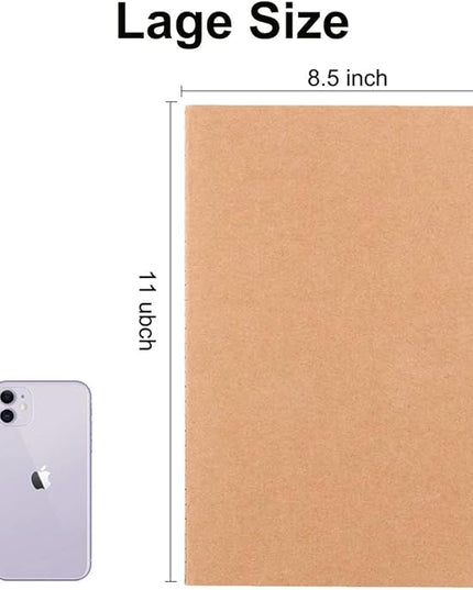 Large Dot Grid Notebook Journals Bulk with Thick Dotted Grid Paper, 60 Pages, 8.5x11 inch, Composition Diary Subject Notebooks Planner for Travelers Students Office, Kraft Journal Set, 12 Pack