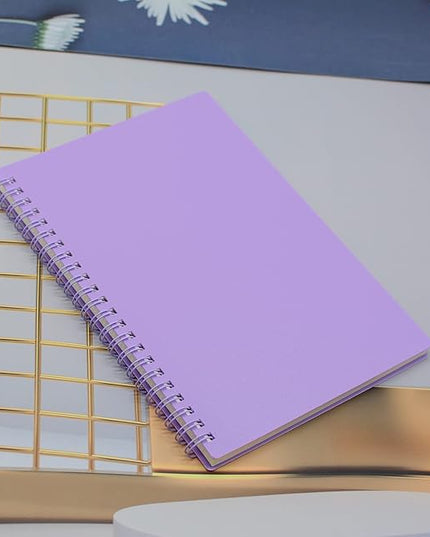 Yansanido Spiral Notebook, 4 Pcs A5 Thick Plastic Hardcover 7mm College Ruled 4 Color 80 Sheets -160 Pages Journals for Study, Work, Travel and Notes (A5, 4 Pcs Dark Color 2)