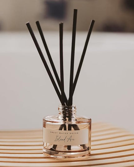 Sweet Water Decor Island Air Reed Diffuser – Room Decor Aesthetic with Long-Lasting Premium Fragrance of Tropical Fruits, Sugared Oranges, Lemons, Limes for 4 Months – Ideal for Home Decor