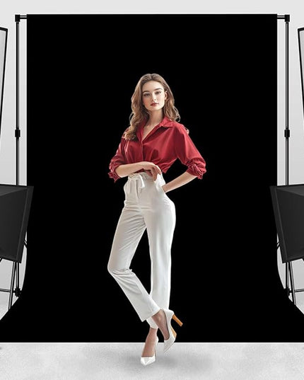 Photo Backdrop Black Background Cloth Professional Photography 10x10ft Seamless Design Eliminates Wrinkle Portrait Photography Wedding Dark Theme Decorations