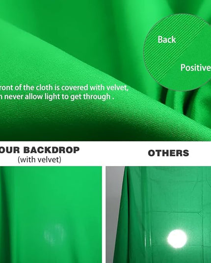 10X12ft Green Screen Backdrop for Photography, LCUIRC Chromakey Polyester Collapsible Greenscreen Background for Streaming, Photography, Zoom Meeting, Video Editing, Podcasting