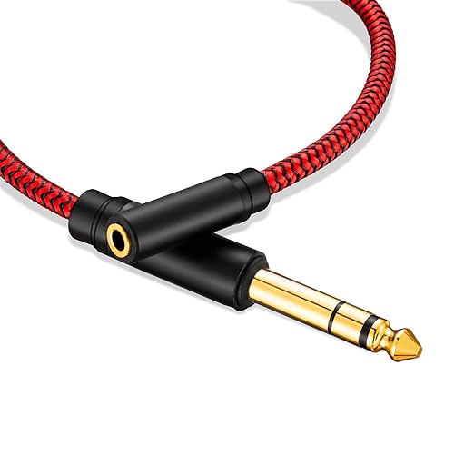 6.35 Male to Female 3.5 Headphones Adapter,TRS 1/4 to 3.5mm Stereo Cord 6.35mm 1/4 Male to 3.5mm 1/8 Female for Amplifiers, Guitar Amp, Piano, Home Theater Devices, or Mixing Console (1.5Ft/0.5M)