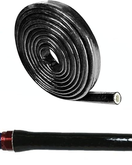 5/8"(16mm) ID Heat Shielded Fire Thermo Armor Fire Sleeve Silicone Coated Fiberglass for Automotive Hose Lines & Electrical Wiring Black, 5 feet