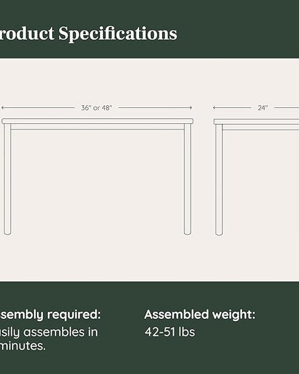 Branch Daily Desk - Functional at Home Office Desk with Effortless Assembly, Timeless Design, Rounded Corners, and Built-in Cable Notch - 36” W x 28.5” H x 24” D - Charcoal Work Table
