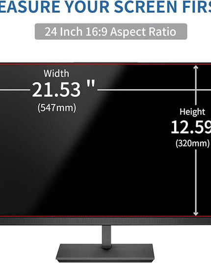 DEJIMAX 24 Inch Computer Privacy Screen for 16:9 Monitor, Anti-Blue Light Monitor Privacy Screen Filter, Anti-UV Computer Hanging Shield, Universal 23.6'', 23.8'', 24''