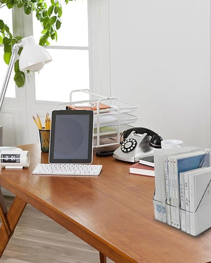 6 Pack Clear Acrylic Magazine File Holder, Acrylic Vertical File Organizer File Folder Bin Storage File Folder Rack Clear Plastic File Folder Organizer for Home Office Space