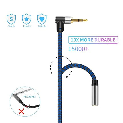 GGMTY 3.5mm Male to Female Extension Stereo Audio Extension Cable 25FT, Cotton-Braided Audio Extension Cable, Stereo Jack Cord for Phones, Headphones, Speakers, Tablets, PCs and More
