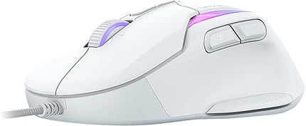 Turtle Beach Kone II Wired RGB Gaming Mouse, 26000 DPI Optical Sensor, 100M Click Life Optical Switches, 23 Customizable Inputs, Ergonomic Design, 4D Scroll Wheel, Pure PTFE Glides – Arctic White
