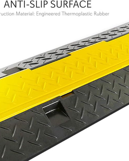 Pyle Durable Cable Protective Ramp Cover - Supports 33000lbs Three Channel Heavy Duty Cord Protection w/ Flip-Open Top Cover, 35.4” x 13.6” x 1.96” Cable Concealer for Indoor Outdoor Use PCBLCO105