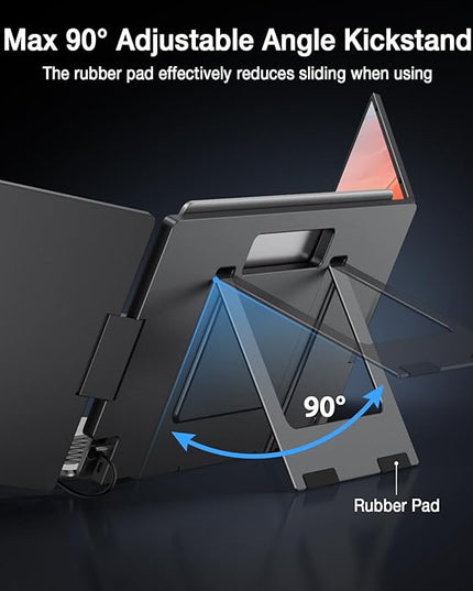 KYY Laptop Screen Extender, 15.6" Monitor Extender with Type-C Plug&Play, 1080P FHD Portable Triple Monitor for Laptop with Alloy Dual Display fit 13"-17", Portable Extended Screen for Mac/Wins/Chrome