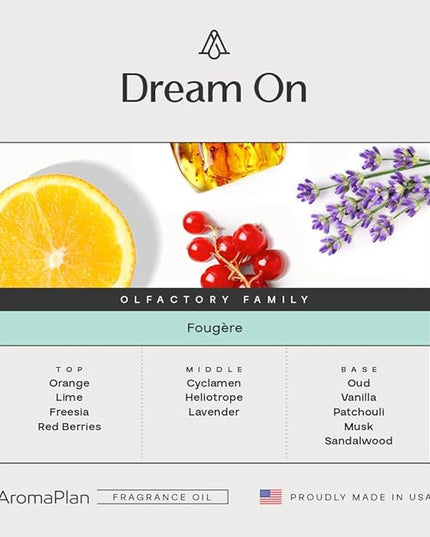 AromaPlan Hotel Scents Dream On 5 Fl Oz (148ml), Home Luxury Aroma & Hotel Fragrance Diffuser Oil- Hotel Diffuser Oil for Aromatherapy- USA Made, Bigger Bottle, Bolder Aroma & Longer Lasting