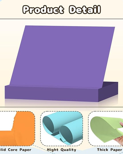 120 Sheets Cardstock 8.5x11, 65lb Colored Card Stock, 15 Assorted Colors Construction Paper, 180gsm Thick Printer Paper for Printing, Painting, Card Making, Kids School Supplies,Party Decorations