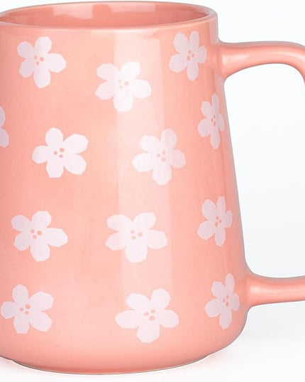 HYTYSKAR 24 OZ Extra Large Ceramic Coffee Mug, Jumbo Coffee Mugs, Big Tea Cups with a Large Handle for Office and Home, Microwave and Dishwasher Safe (24 OZ Pink)