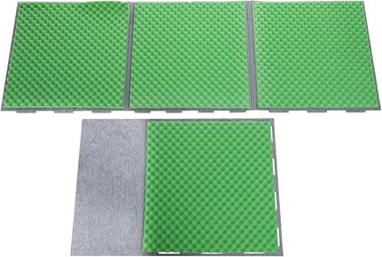 Desktop Soundproof Cover 31" H X 31" W X 31" L Recording Booth Portable Vocal Recording Booth with Double Sound Insulation Vocal Sound Absorbing Shield for Recording Studios, Offices（Green+Gray）