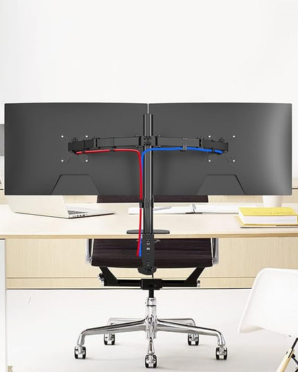 Pholiten Dual Monitor Stand,Heavy Duty Adjustable Monitor Desk Mount for 2 Screens up to 38Inches,Dual Monitor Arm with Height Adjustable Tilt Swive Rotate,Holds up to 22 lbs