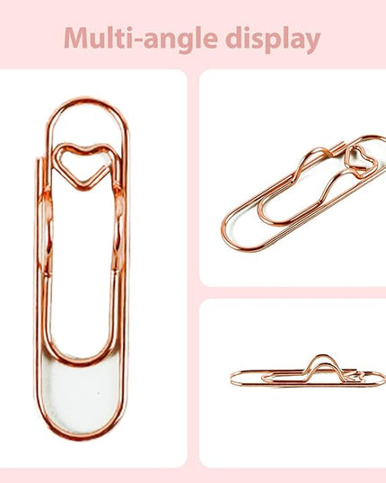 12 Pcs Colorful Metal Pen Clips,Pen Holder Clips for Notebook Journal and Book,Heart Papers Paperclip Bookmarks,School Office Supplies for Students Professionals and Teachers (Mixed B)