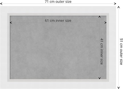 Amanti Art White Framed Magnetic Board 20x28 Medium Vision Board for use with Magnets, 100% Metal Sheet to Display Items as Office Decor or for Home Organization in mudroom, Kitchen or Kids Room