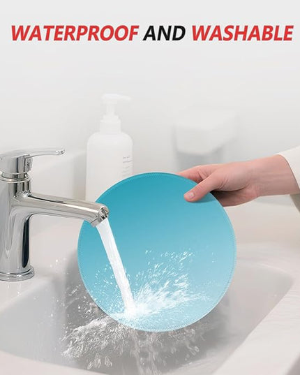 ITNRSIIET Mouse Pad Non-Slip Rubber Base Smooth Surface Stitched Edges Waterproof Durable Compatible with All Mice for Office & Gaming, Desk Accessory, Diameter 8.7 inch, Aqua Gradient
