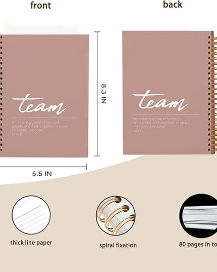 hold fizz Pink Meeting Notebook for Work, Employee Appreciation Gifts, Team Gifts for Employees, Thank You Gifts for Women Men Leader Boss Mentor Manager Coworkers Going Away Retirement, 5.5"x8.3"