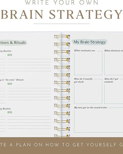 The ADHD Planner - Undated Daily Weekly Schedule Organizer Journal for Disorganized People - Habit Tracker Record Emotions & Mood - Academic Goals - Structure & Focus for Adults Brains (Spiral)