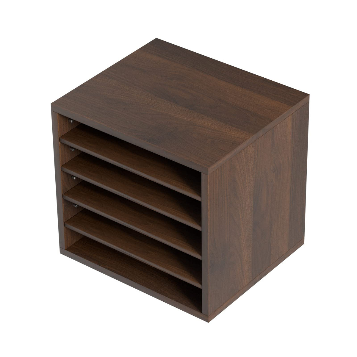 VEVOR Literature Organizers, 5 Compartments Office Mailbox with Adjustable Shelves, Wood Literature sorter 13.9x12x13 inches for Office, Home, Classroom, Mailrooms Organization, EPA Certified, Brown