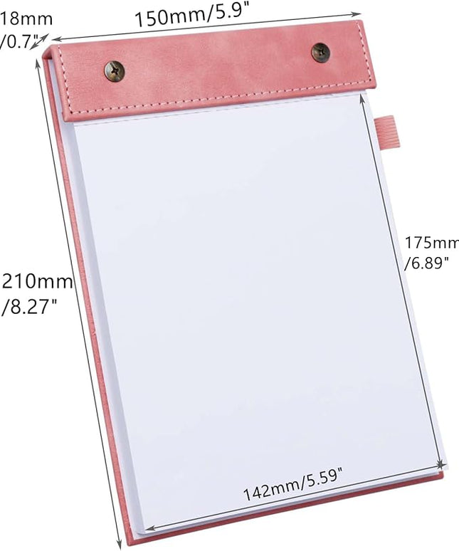 Mogoostry A5 Blank Planning Pads 5.9" x 8" Planner To Do List Memo Note Pads Screw Binding Writing Paperboard Notepad, 100 Sheets per Pack, Pink