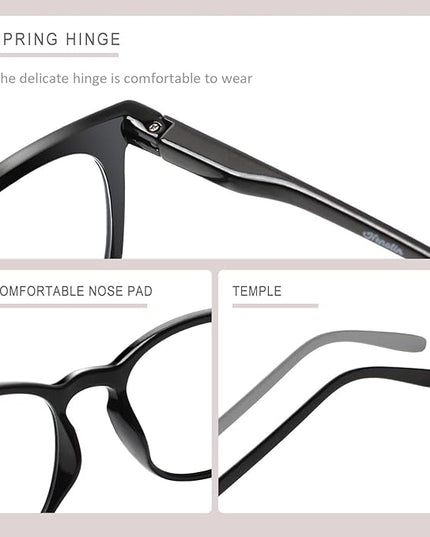 Henotin 6-Pack Blue Light Blocking Reading Glasses,Spring Hinge Computer Readers for Men Women,Anti UV Ray Filter Eyeglasses(reading glasses for women, 2.00)