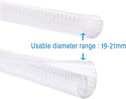 Pet Proof Split Cable Sleeve Organizer - Cord Cover Protector for Desk, Hide Wires from Cats Chewing, Computer Cord Management (3/4inch-5ft, 2Pcs, White)