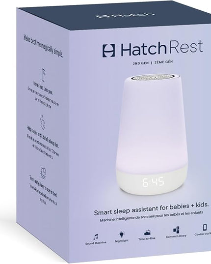 Hatch Rest Baby Sound Machine, Night Light | 2nd Gen | Registry Essential, Sleep Trainer, Routine Builder, Time-to-Rise Alarm Clock, White Noise Soother, Nursery Stories, Toddler Kids Bedroom (Wi-Fi)
