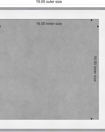 Amanti Art White Framed Magnetic Board 19x19 Small Vision Board for use with Magnets, 100% Metal Sheet to Display Items as Office Decor or for Home Organization in mudroom, Kitchen or Kids Room