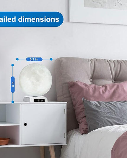 Light Alarm Clock Wake up Light Bioclock Adjustment Sunrise Alarm Clock Awakening lamp Bedside lamp Table lamp Nightstand Lamp Moon-Shaped & APP-Supported