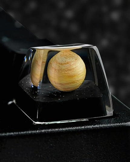 Jupiter Planet Artisan Keycap R1 SA Profile Custom Solar System Planets Keycaps 1U ESC Handmade Resin Gaming Galaxy Key Cap Cherry MX Switch Compatible Mechanical Keyboard Space Lover Gift