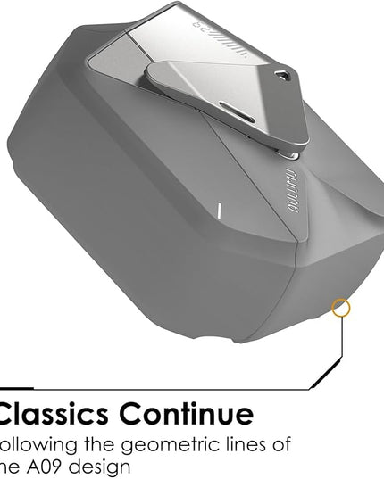 Aulumu A29 Geometric AirPods 4 Case with Lock | Protective Cover with Nylon Buckle | Alloy Armour | Compatible with Apple AirPods 4th (2024) - Grey