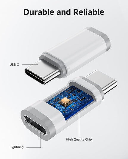 Lightning to USB C Adapter 4 Pack, Fast Charging & Data Sync for iPhone 15/16/17 Pro/Pro Max, Charger Adapter Accessory (Not for Audio/OTG)-White